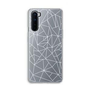 Geometrische lijnen wit: OnePlus Nord Transparant Hoesje