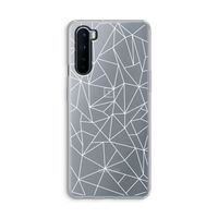 Geometrische lijnen wit: OnePlus Nord Transparant Hoesje