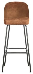 BePureHome Barkruk 'Vogue' (zithoogte 80cm) Leder, kleur Cognac