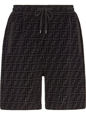 FENDI short à motif monogrammé flocké - Noir