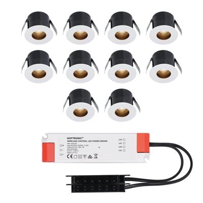 Set van 10 Olivia LED Mini Inbouwspots met Trafo - 12 Volt 3 Watt 150 lumen - Verzonken - Plat 36mm - 2700K - IP44 waterdicht - Niet Dimbaar - Wit