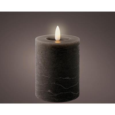 LED Kaars wax grijs Ø7xH11,2cm