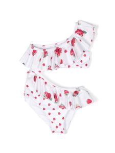 Monnalisa maillot de bain à imprimé fraise - Blanc