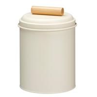 Voorraadpot / koekjes bewaarblik Bart - 14 x 20 cm - metaal - wit - keuken voorraadpotten