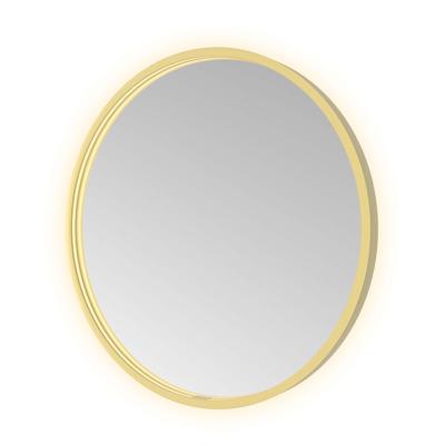 Spiegel Hotbath &MORE 60x60 cm LED-Verlichting Spiegelverwarming Rond Geborsteld Messing PVD