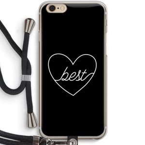 Best heart black: iPhone 6 / 6S Transparant Hoesje met koord