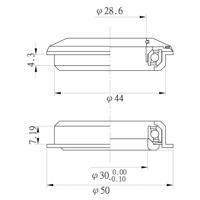 Neco Balhoofdstel 1.1/8". Semi geïntergreerd balhoofdstel ZS44/28.6 ZS44/30. A-head. - thumbnail