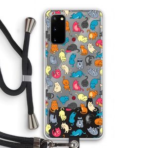 Kleurrijke katten: Samsung Galaxy S20 Transparant Hoesje met koord