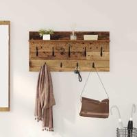 Wandgemonteerde kapstok Oud hout 80 x 40 x 12 cm Bewerkt hout
