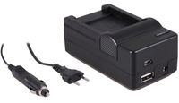 4-in-1 acculader voor Sony NP-BG1 / NP-FG1 accu - compact en licht - laden via stopcontact, auto, USB en Powerbank - thumbnail