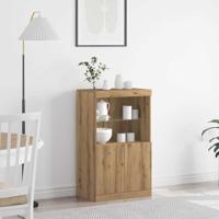 LED Sideboard Bruin 60 x 37 x 100 cm Bewerkt hout