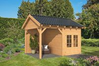 Lariks/Douglas Overkapping Hamar L type 3 blank 478x395 cm- Zadeldak- Onbehandeld lariks Douglas hout- Tuindeco