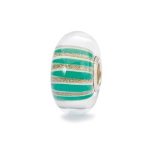 Trollbeads TGLBE-10429 Kraal Glitterstreep zilver/glas