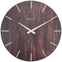 NeXtime NE-3249BR Wandklok Edge-Wood-Dome Dia 35cm Kunststof Bruin NeXtime NE-3249BR Wandklok Edge-Wood-Dome Dia 35cm Kunststof Bruin