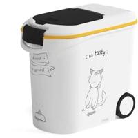 CURVER Voedselcontainer Diner wordt geserveerd - 12 kg - 35 L - Wit en zwart - Voor cat