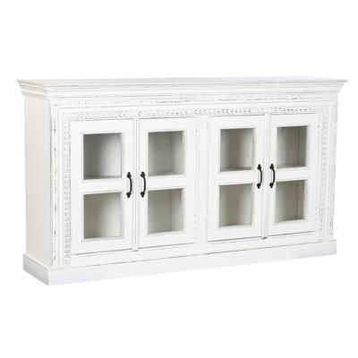Dressoir Home ESPRIT Wit Kristal Mangohout 180 x 40 x 100 cm