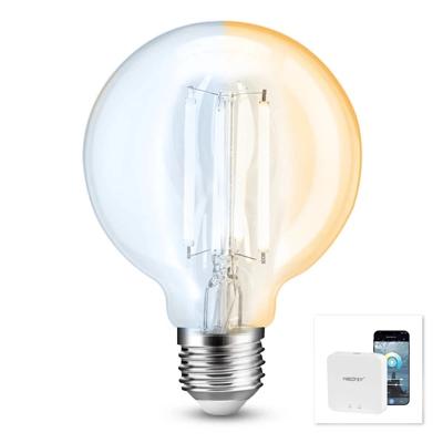 Wifi set met dual white smart filament lamp van milight 7w e27 fitting - amberkleurig g95 model - met milight module