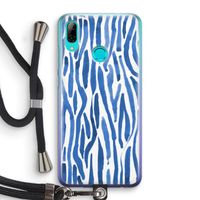 Blauwe nerven: Huawei P Smart (2019) Transparant Hoesje met koord