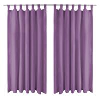 VidaXL Micro-satijnen gordijnen met lussen 140x225 cm lila 2 st