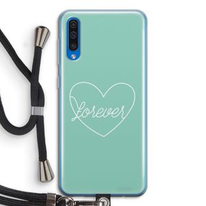 Forever heart pastel: Samsung Galaxy A50 Transparant Hoesje met koord