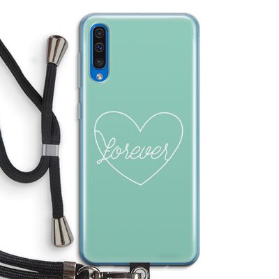 Forever heart pastel: Samsung Galaxy A50 Transparant Hoesje met koord