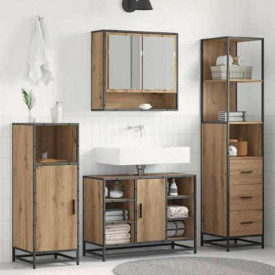 Badkamer Kast artisanaal eikenkleurig 35 x 37.5 x 166 cm