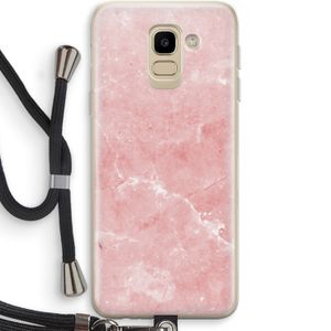 Roze marmer: Samsung Galaxy J6 (2018) Transparant Hoesje met koord