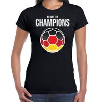 Duitsland EK/ WK supporter t-shirt we are the champions met Duitse voetbal zwart dames