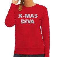 Foute kerstborrel trui / kersttrui Christmas Diva zilver / rood dames 2XL (44)  -