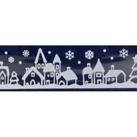 1x Witte kerst raamstickers witte stad met huizen 12,5 x 58,5 cm   -