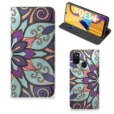 Samsung Galaxy M30s | M21 Smart Cover Purple Flower