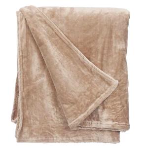 Fleece deken/plaid - beige - polyester - 130 x 160 cm - Fluffy/zachte stof