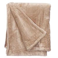 Fleece deken/plaid - beige - polyester - 130 x 160 cm - Fluffy/zachte stof