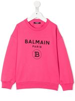 Balmain Kids sweat à logo imprimé - Rose