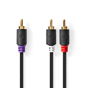 Nedis Subwoofer-Kabel | RCA Male naar 2x RCA Male | 3 m | 4.0 mm | 1 stuks - CABW24000AT30 CABW24000AT30