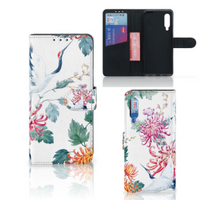 Xiaomi Mi 9 Telefoonhoesje met Pasjes Bird Flowers - thumbnail