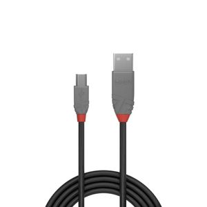 Lindy 36725 5m USB A Mini-USB B Mannelijk Mannelijk Zwart USB-kabel