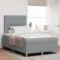 Boxspringbed met matras stof lichtgrijs 120x200 cm