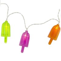1x LED lichtsnoeren met gekleurde ijsjes 1 meter binnen/buiten feestverlichting - thumbnail