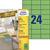 Etiket Avery Zweckform 3450 70x37mm groen 2400stuks - thumbnail