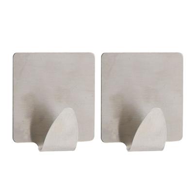 Plakhaakjes vierkant - 2x stuks?- 3,5 cm - Zelfklevende ophang haakjes - RVS - zilver