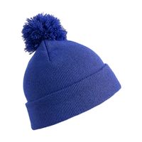 Wintermuts met pom pom kobalt blauw