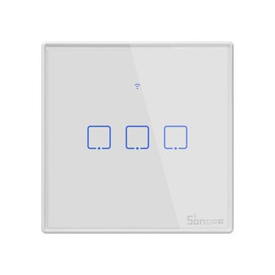 Sonoff T2 Touch 86mm 1 gang 3 manier gehard glaspaneel muur schakelaar Smart Home licht Touch switch compatibel met Alexa en Google Home AC 100V-240