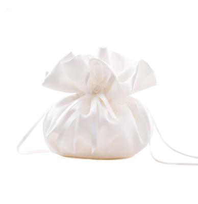 Retro Wedding Bruids Tas Buidel Satijn Ivoor