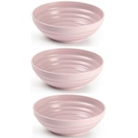 Set van 6x kommetjes/schaaltjes - Dessert/ontbijt - Kunststof - D13 cm - Oudroze