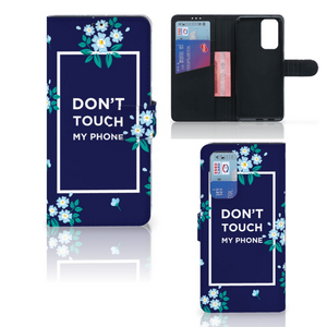 OnePlus 9 Pro Portemonnee Hoesje Flowers Blue DTMP