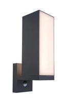 Buitenlamp voordeur bewegingsmelder zwart &apos;Cuba&apos; verstelbaar motion sensor zwart