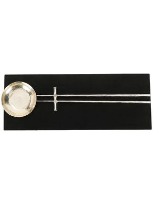 WERKSTATT:MÜNCHEN lot de baguettes-repose baguettes-assiette en argent Sterling - Noir
