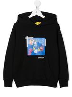 Off-White Kids hoodie en coton à imprimé graphique - Noir