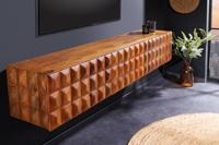 Massief houten TV-lowboard VULCANO 160cm hangende woonkamer naturel mango - 43351